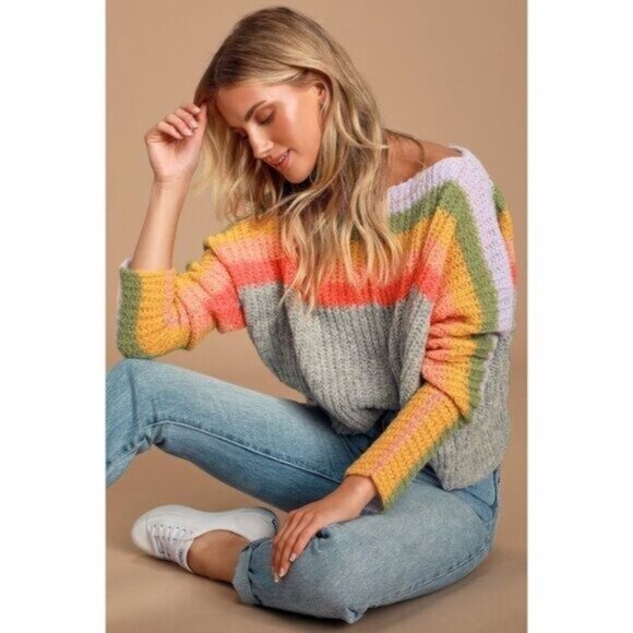 Free People Size XS See The Rainbow Sweater - Picture 2 of 9